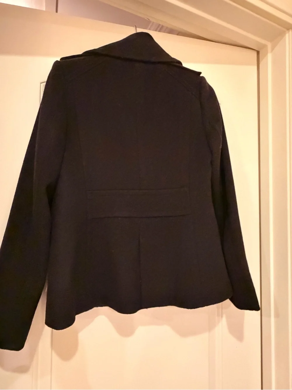 J. Crew Black Double-Breasted Wool Peacoat